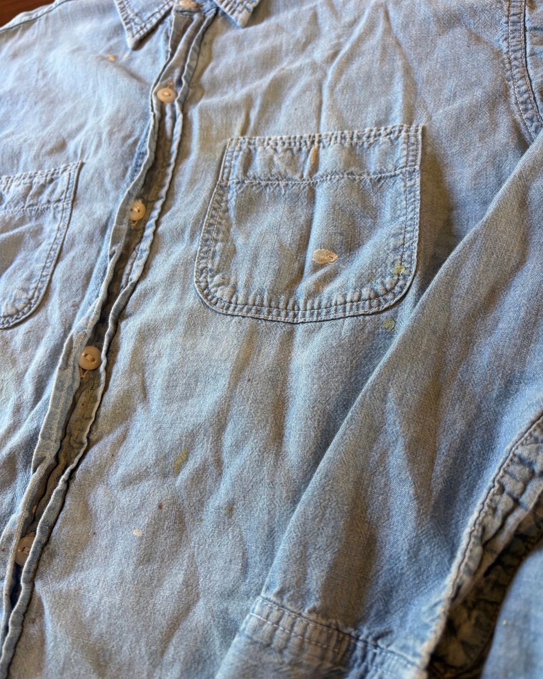 1940's 50's Blue Cotton Chambray