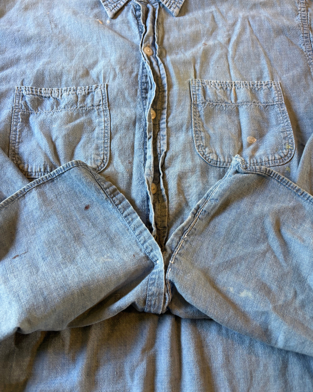 1940's 50's Blue Cotton Chambray