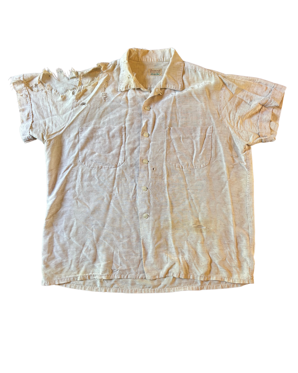 Distressed 1950's Rayon Loop Collar