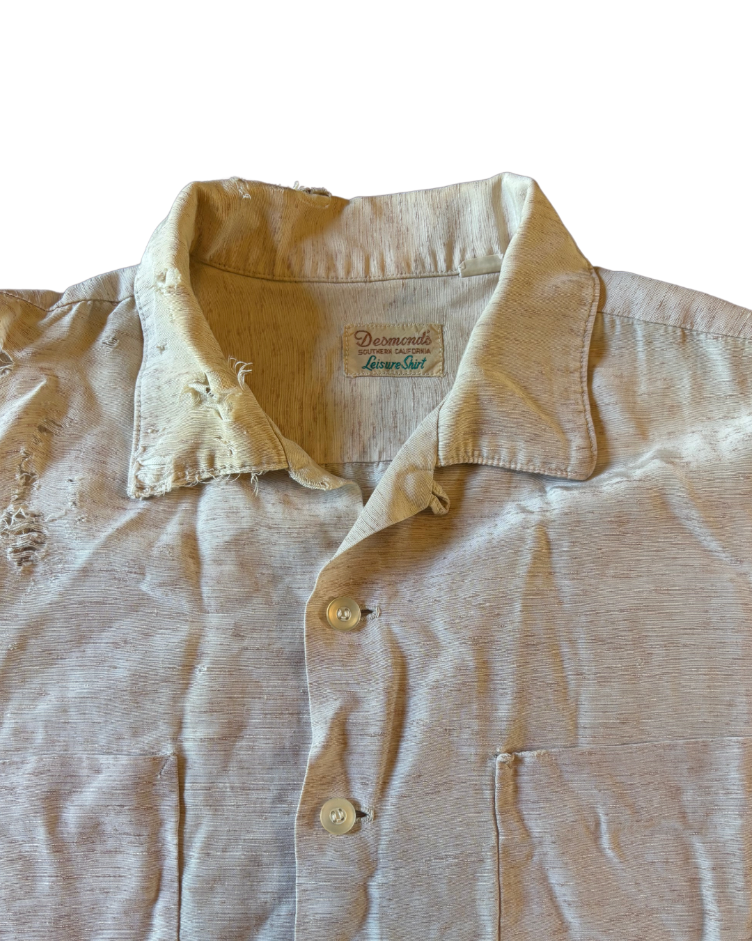 Distressed 1950's Rayon Loop Collar