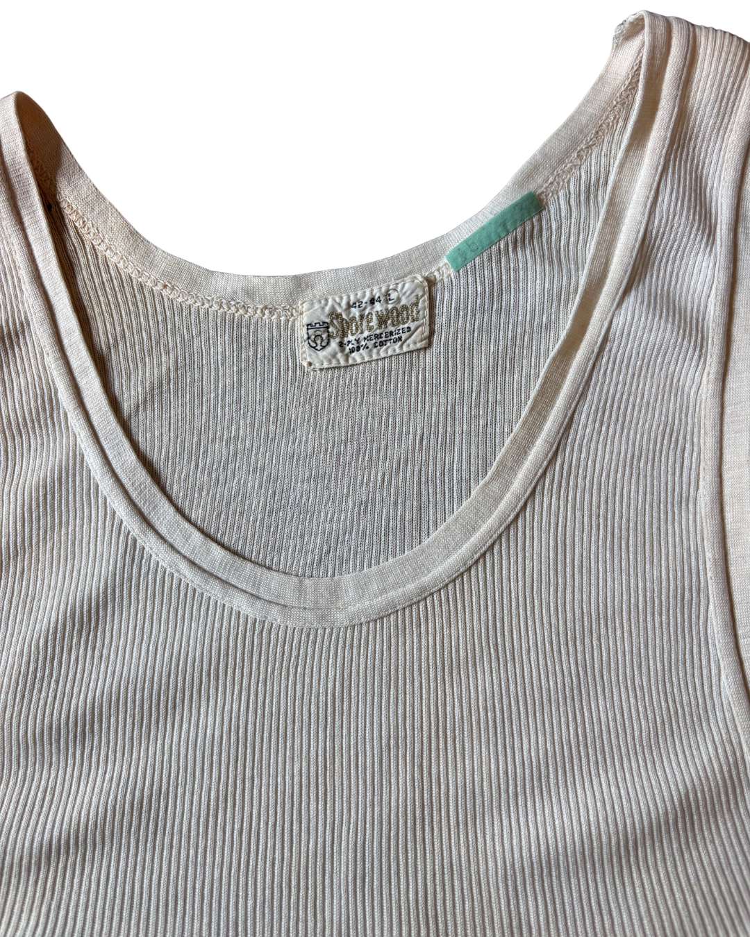 1940's 50's 2 Ply Ribbed Cotton Tank Top