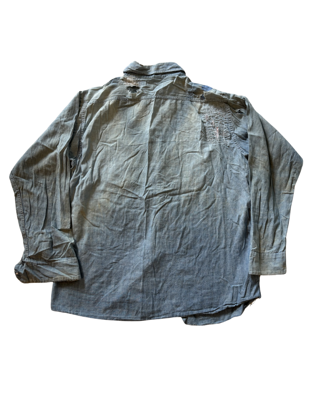 Heavily Distressed 1940's Chambray