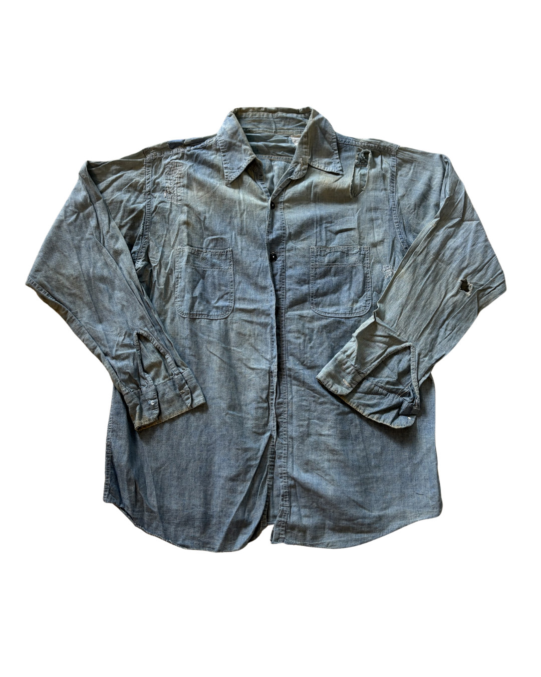 Heavily Distressed 1940's Chambray
