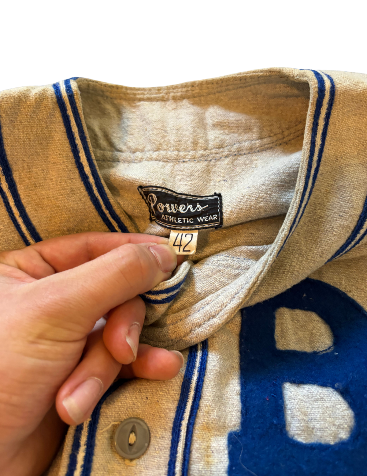 1950's Baseball Jersey with Felt Lettering