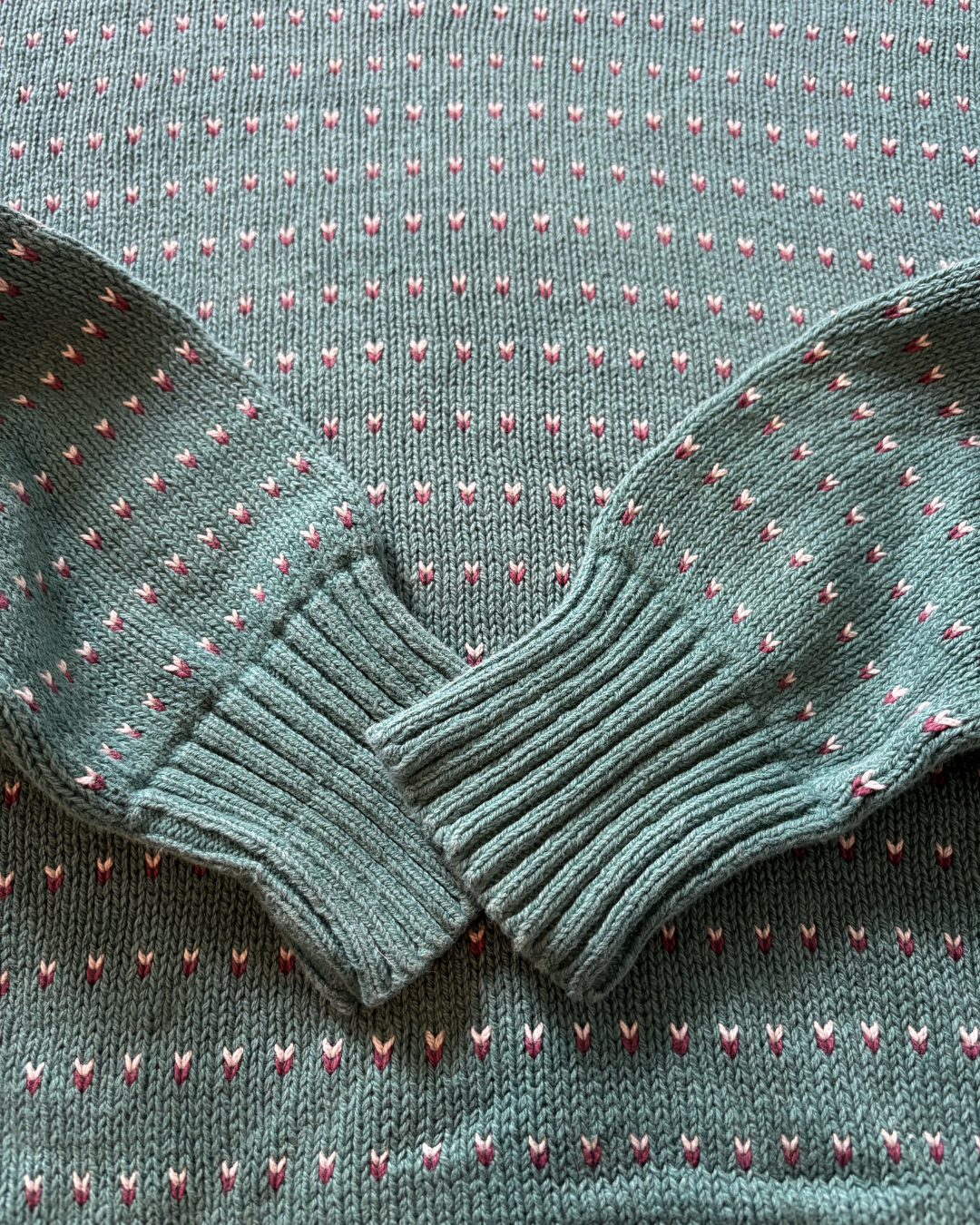 Blue Cotton Knit Sweater