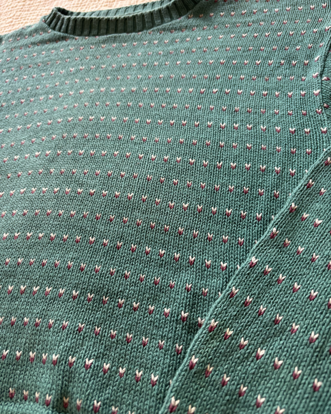 Blue Cotton Knit Sweater