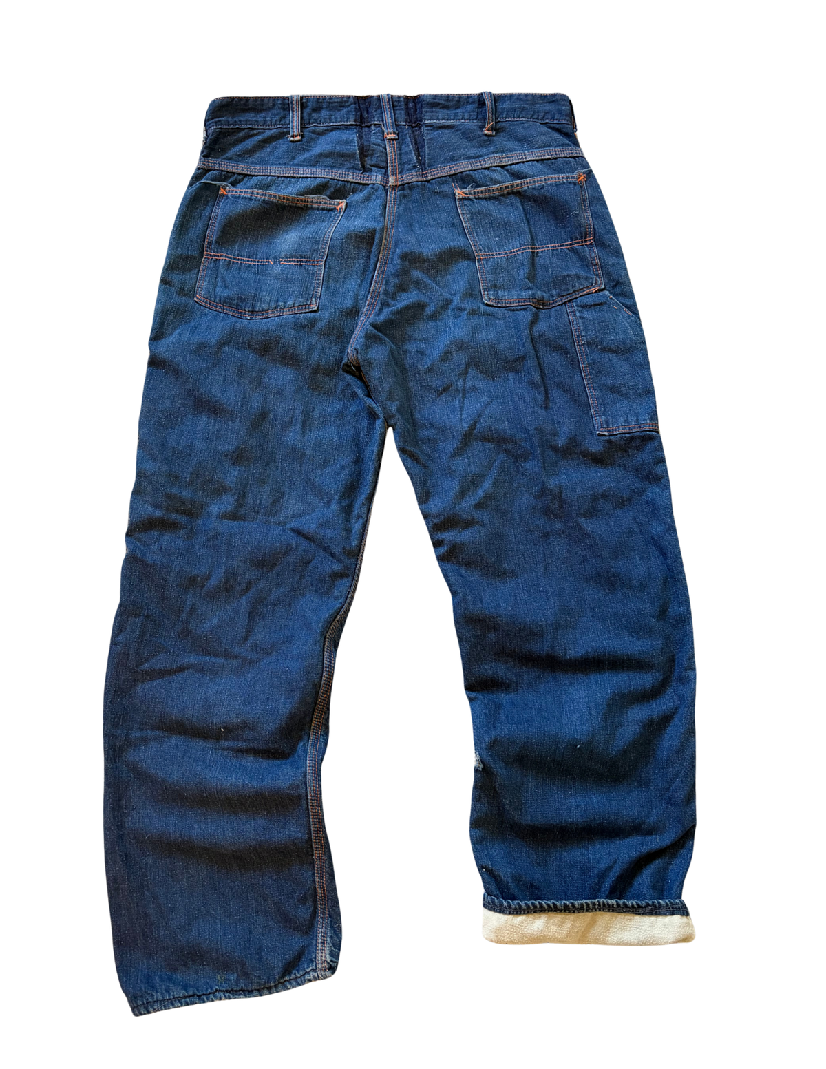 1940's Strong & Reliable Dark Cotton-Lined Jeans