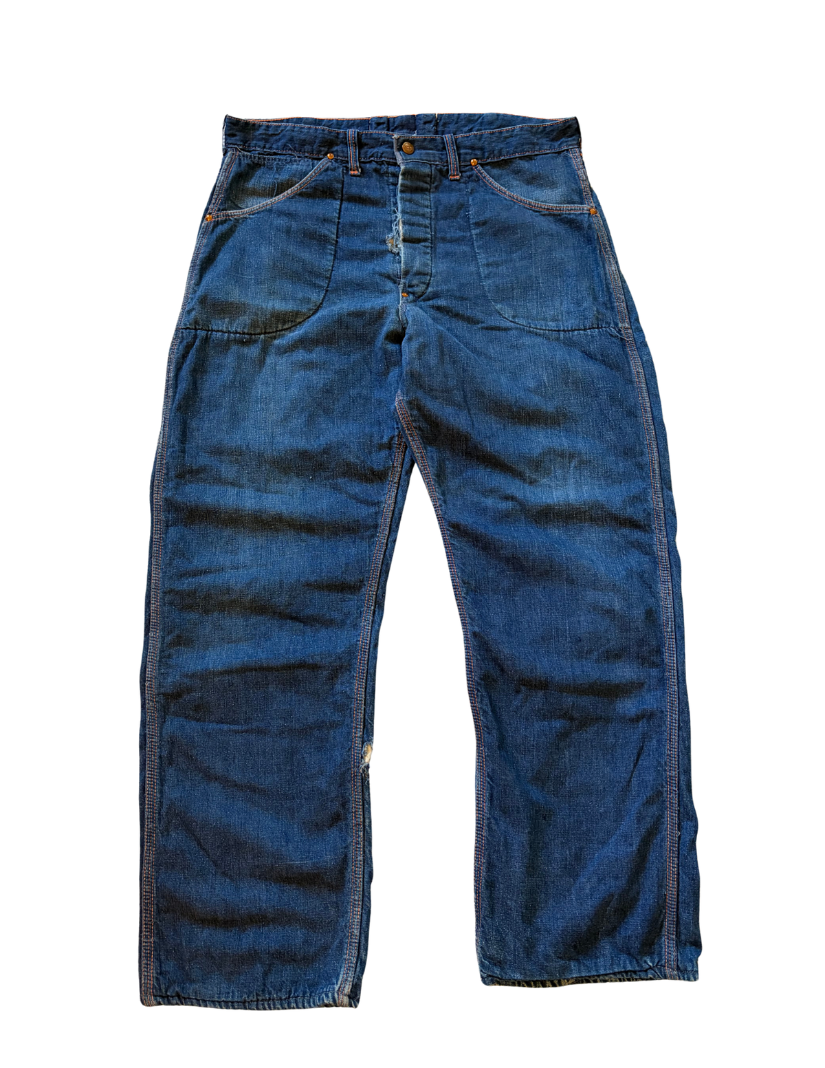 1940's Strong & Reliable Dark Cotton-Lined Jeans